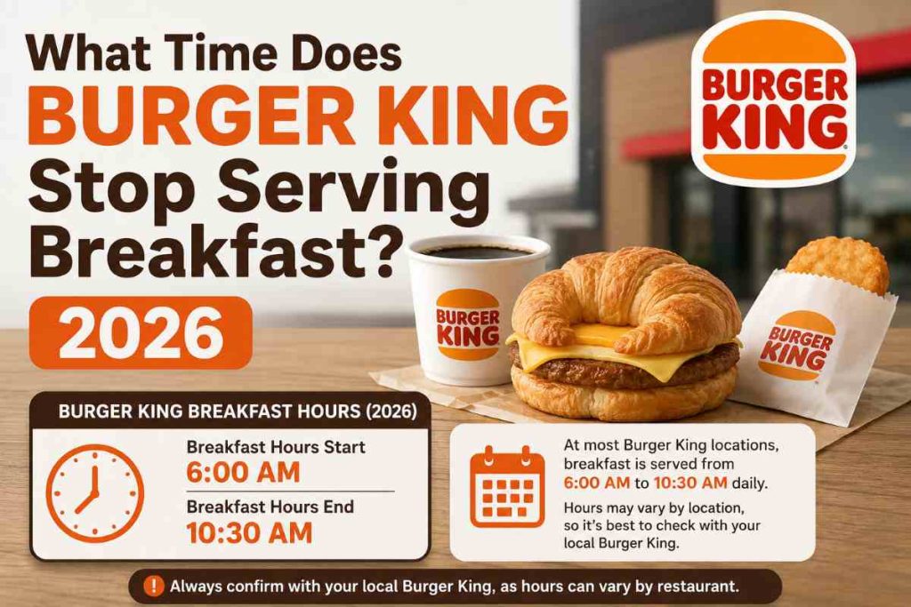 What Time Does Burger King Stop Serving Breakfast? 2026